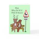 Deer crossing/kissing (UK) Greeting Cards