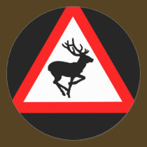 Deer Crossing Sign for Hunters stickers