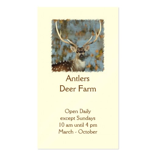 Deer farm business card (front side)