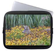 Deer Fawn in Flower Garden Computer Sleeve