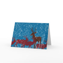 Deer First Snow Holiday cards by happytwitt Deer First Snow Holiday cards
