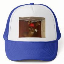 DEER HAT WITH AN OWL ON ANTLER