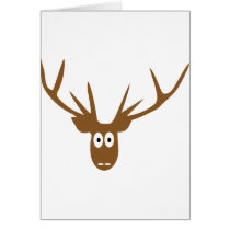 deer head antler greeting card