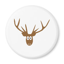 deer head antler fridge magnet
