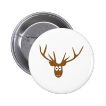 deer head antler pinback buttons