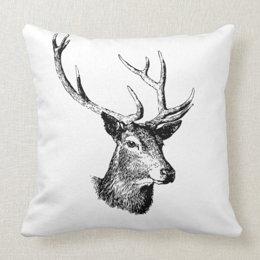 Deer head pillow Animal print decor from Zazzle.