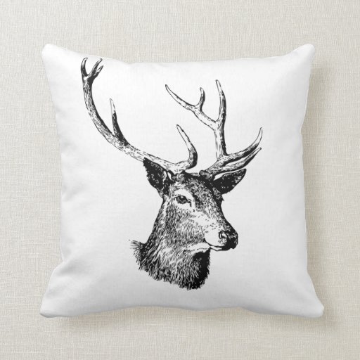 Deer head pillow Animal print decor Zazzle