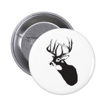 Deer Head Pinback Buttons