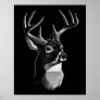 Deer Head Scratchboard-style Print