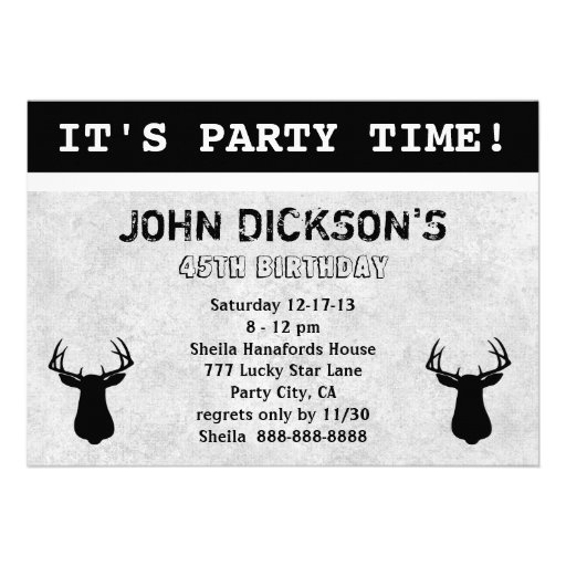 Deer Hunting Birthday Invitation