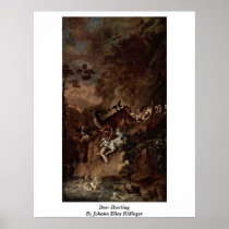 Deer Hunting By Johann Elias Ridinger Print
