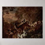 deer hunting by Johann Elias Ridinger posters