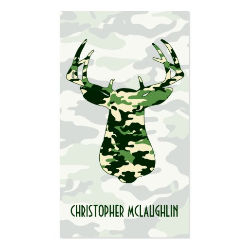 Deer Hunting Camo Buck Business Cards (front side)