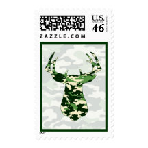 Deer Hunting Camo Buck Postage Stamp