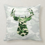 Deer Hunting Camo Buck Throw Pillow
