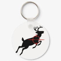 Deer Hunting- Deer with crosshairs on it keychains
