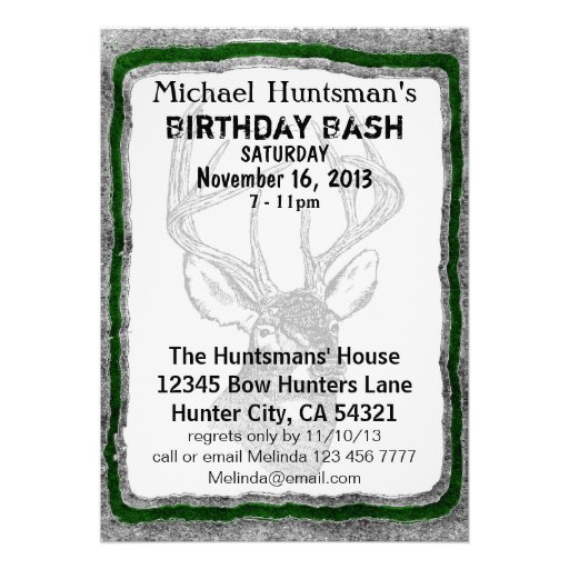Deer Hunting invitation template