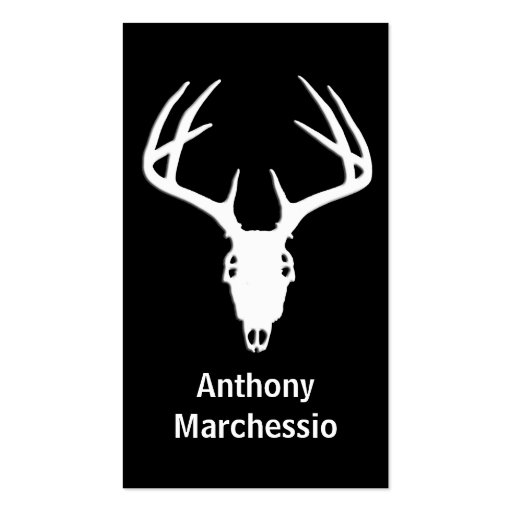Deer Hunting Skull w/ Antlers Business Card Template (front side)