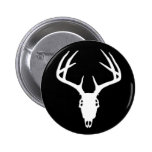 Deer Hunting Skull w/ Antlers Button