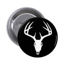 Deer Hunting Skull w/ Antlers Button