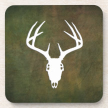 Deer Hunting Skull w/ antlers Drink Coasters