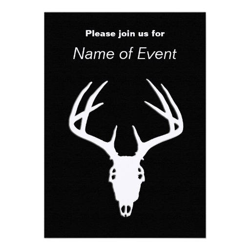 Deer Hunting Skull w/ Antlers Personalized Announcements