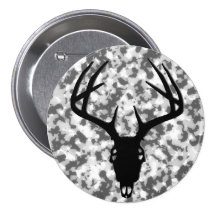 Deer Hunting Skull w/ Antlers Pin