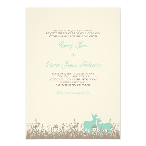 Deer in a Field Wedding Invitation