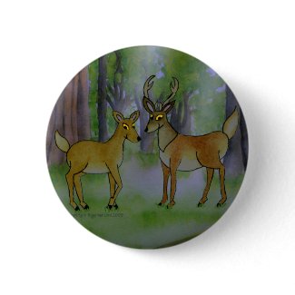 Deer in Forest Button button
