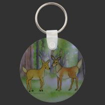 Deer in Forest Keychain