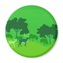 Deer in Forest magnets by zoobilation Deer in Forest magnets