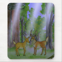 Deer in Forest Mousepad mousepads