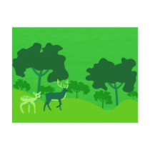 Deer in Forest postcards by zoobilation Deer in Forest postcards