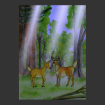 Deer in Forest Poster posters