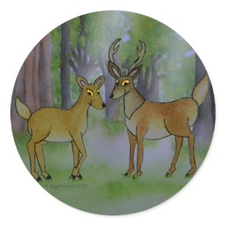 Deer in Forest Sticker sticker