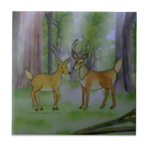 Deer in Forest tile tiles