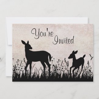 Deer in Meadow Baby Shower Invitation