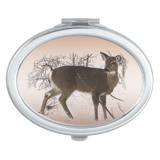 Deer in Snow Compact Mirror