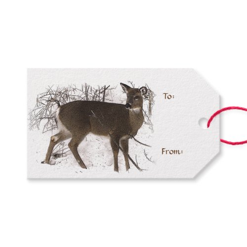 Deer in Snow Pack of Gift Tags