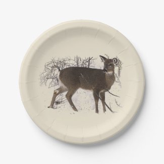 Deer in Snow Paper Plates