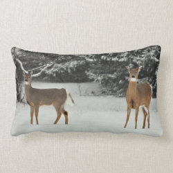 Deer in Snow Pillow