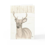 Deer in snow, thinking of you card