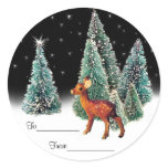 Deer in Starry Woods Gift Tags stickers