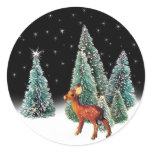 Deer in Starry Woods stickers