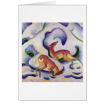 Deer In The Snow By Franz Marc Greeting Card