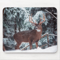 Deer in the Snow Mousepad by screwballgraphics Deer in the Snow Mousepad