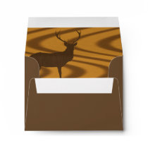 Deer In Walnut Wood Note Card Envelope
