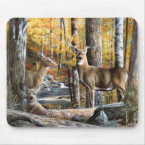 Deer In Woods Mousepad