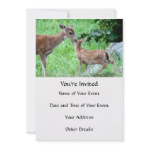 Deer Kissing Fawn Personalized Invite