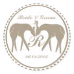 Deer Love Wedding Monogram Stickers